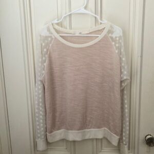 Sheer Polka Dot Sleeve Sweater